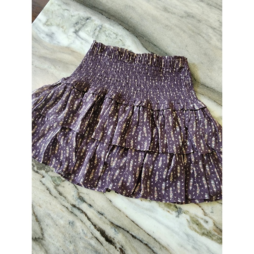RESET by Jane Floral Smocked Tiered Ruffle‎ Mini Skirt Medium NWOT